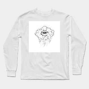 Tattoo of All Seeing Eye In a Cloud with lightnings Long Sleeve T-Shirt